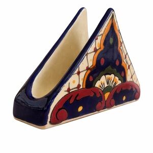 Hand-Painted Ceramic Napkin Holder - Multicolor